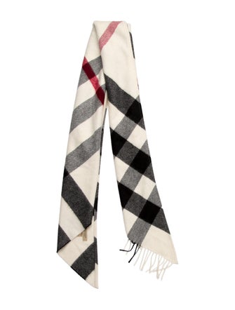 Burberry Cashmere Nova Check Pattern Scarf
