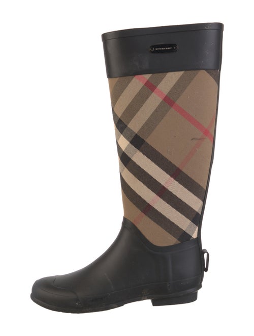 Burberry Rubber Plaid Print Rain Boots