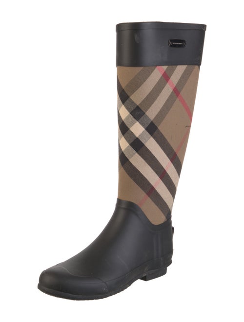 Burberry Rubber Plaid Print Rain Boots