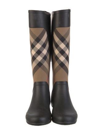 Burberry Rubber Plaid Print Rain Boots