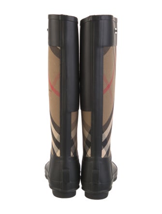 Burberry Rubber Plaid Print Rain Boots