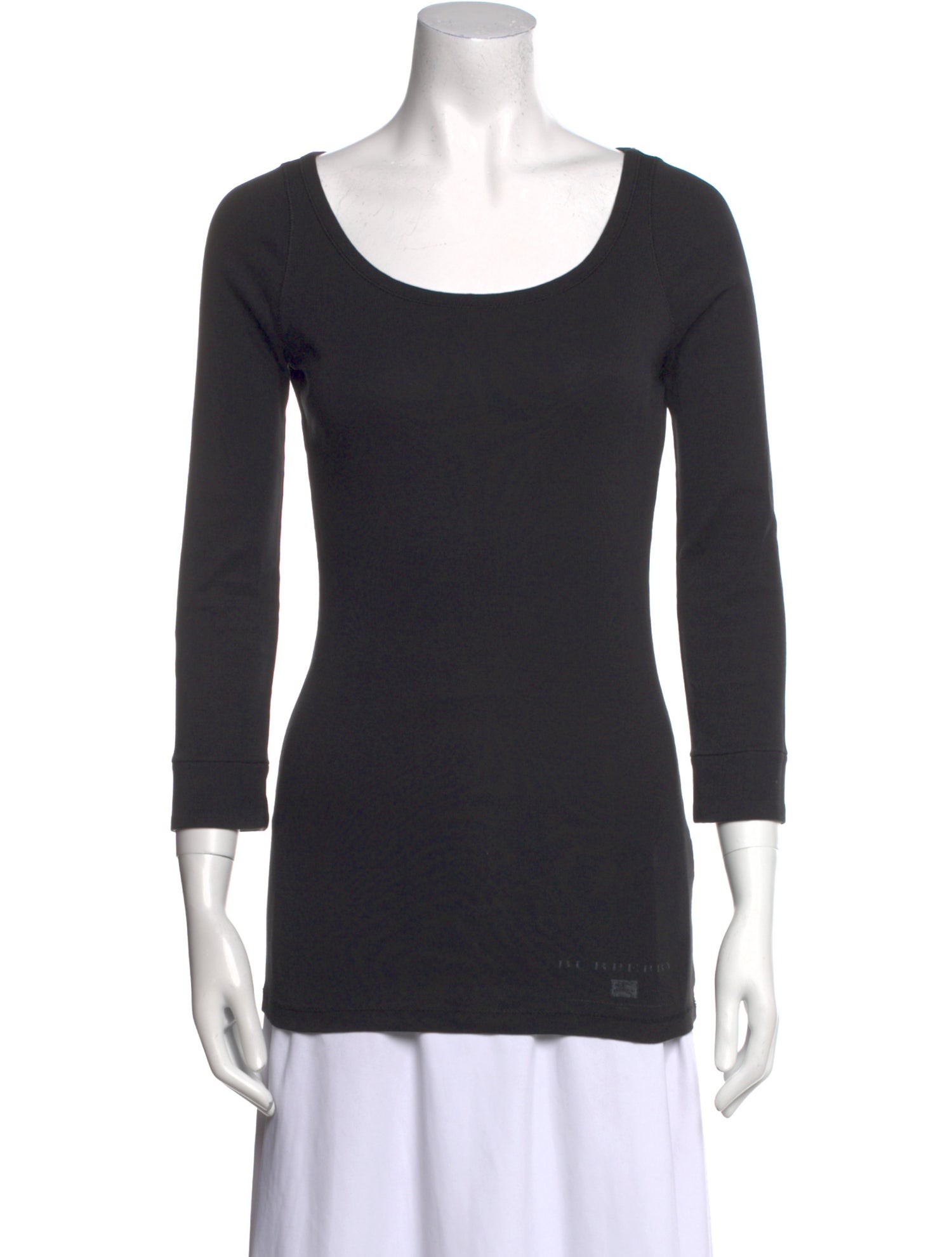 Burberry Scoop Neck Three-Quarter Sleeve T-Shirt