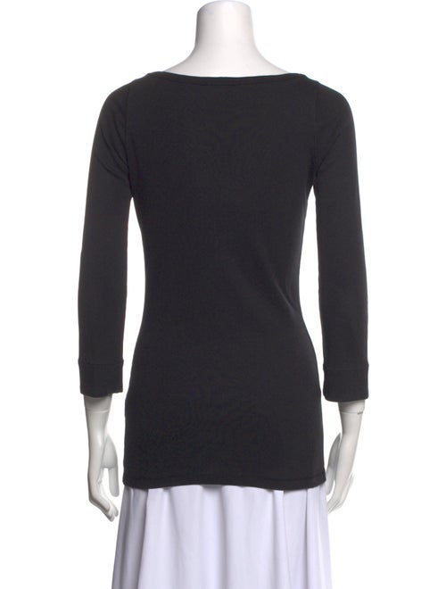 Burberry Scoop Neck Three-Quarter Sleeve T-Shirt