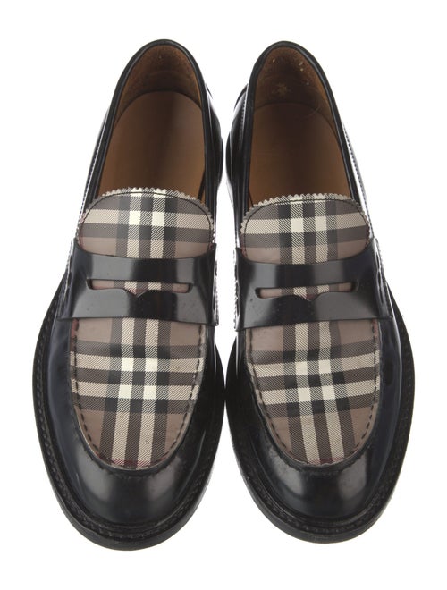Burberry House Check Pattern Leather Dress Loafers