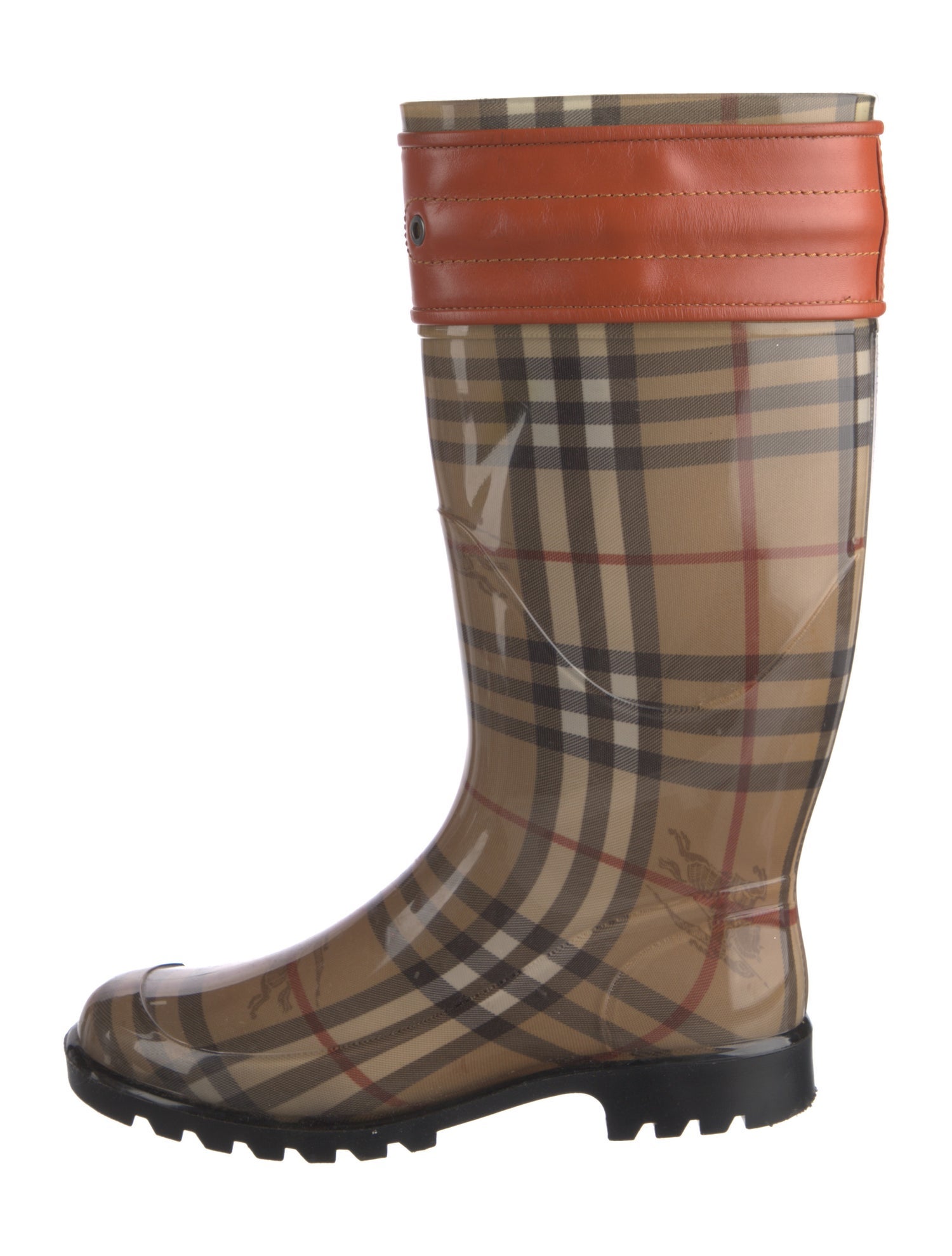 Burberry Haymarket Check Pattern Rubber Rain Boots