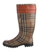 Burberry Haymarket Check Pattern Rubber Rain Boots