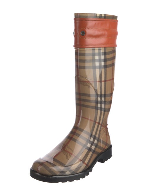Burberry Haymarket Check Pattern Rubber Rain Boots
