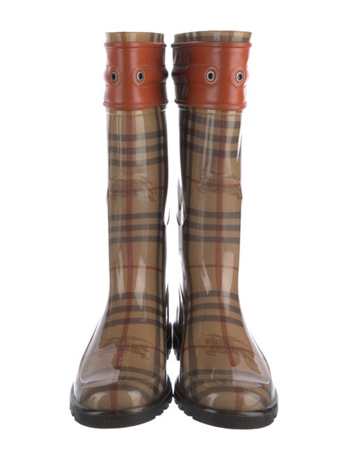 Burberry Haymarket Check Pattern Rubber Rain Boots