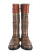 Burberry Haymarket Check Pattern Rubber Rain Boots