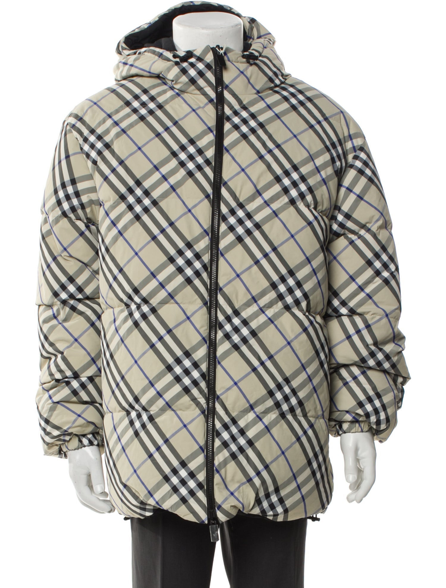 Burberry Plaid Print Puffer Coat w/ Tags