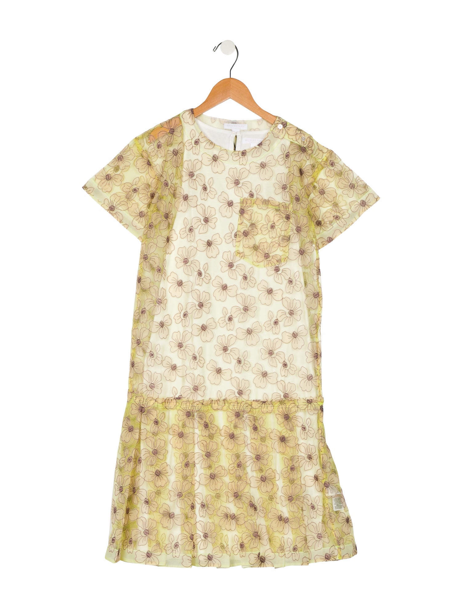 Burberry Girls Floral Mesh Short Sleeve Dress w/Tags