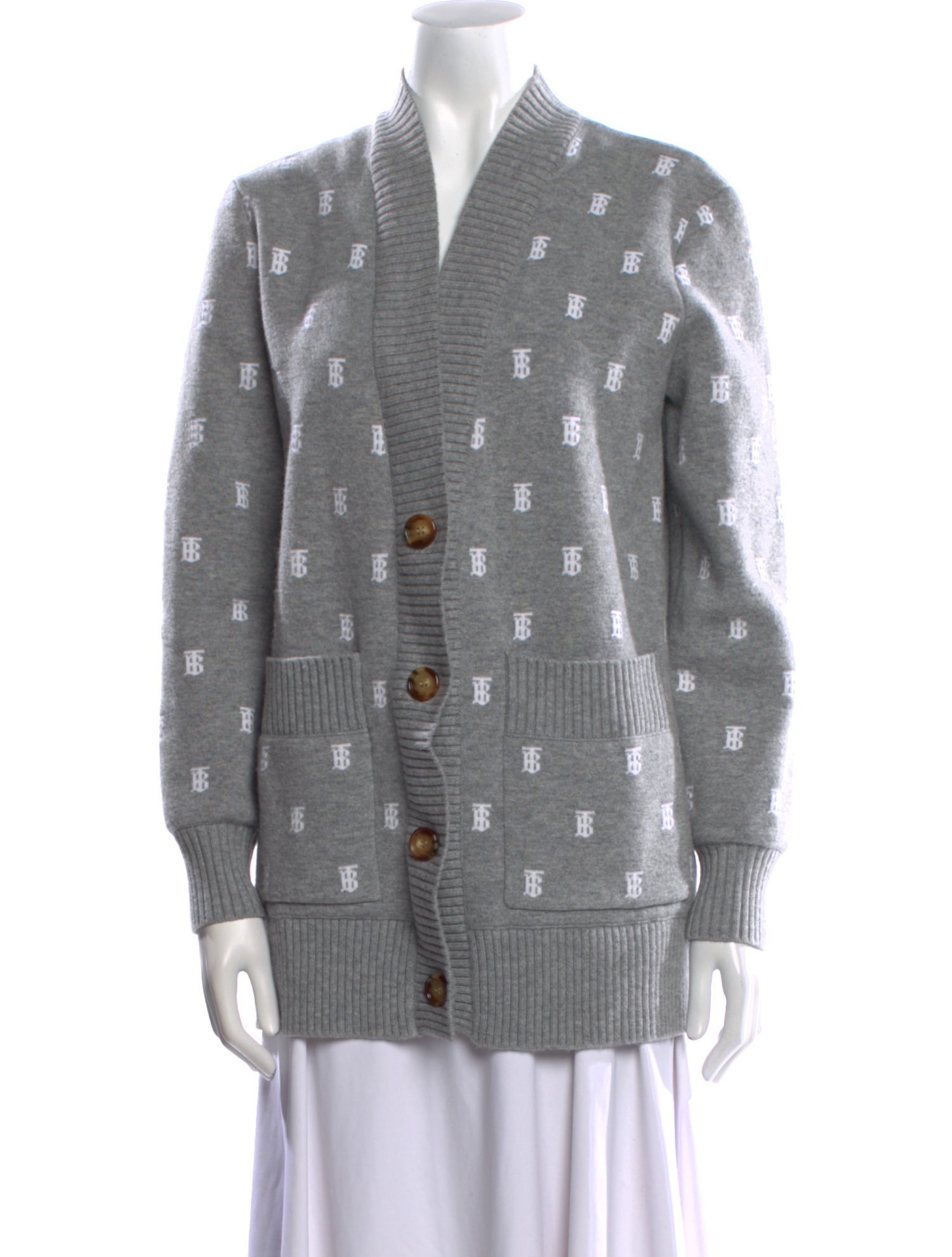 Burberry Printed V-Neck Sweater