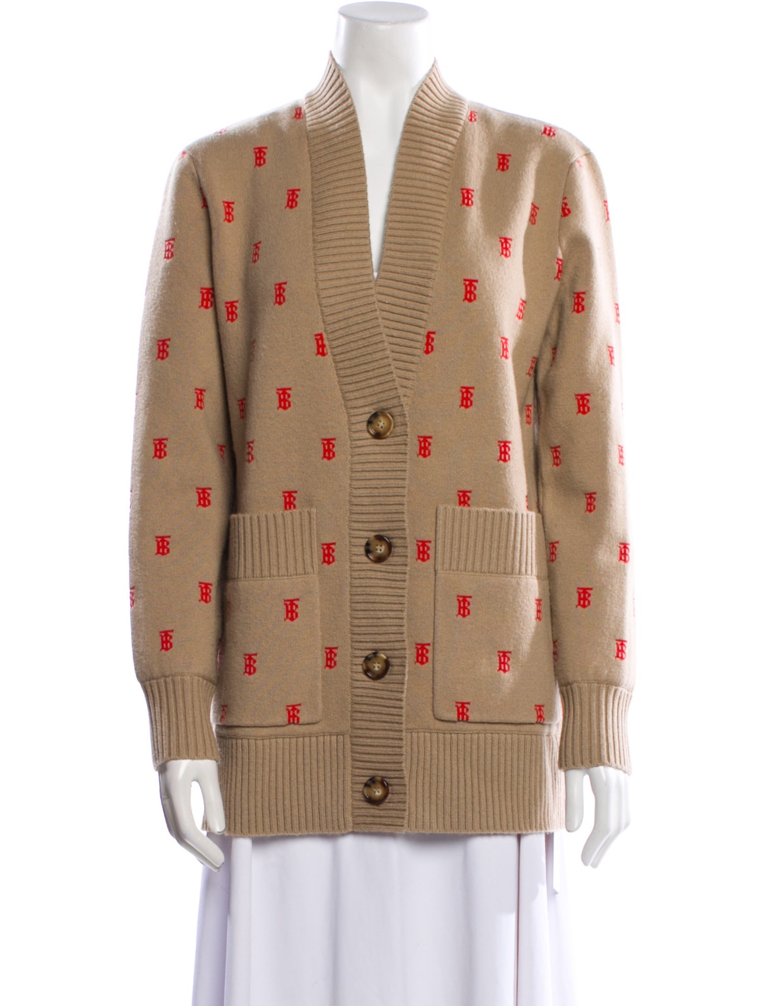 Burberry Printed V-Neck Sweater