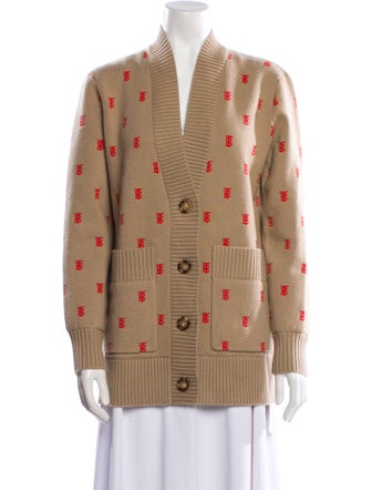 Burberry Printed V-Neck Sweater