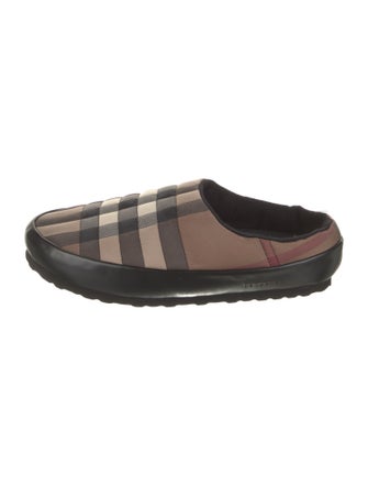 Burberry Nylon Plaid Print Slippers