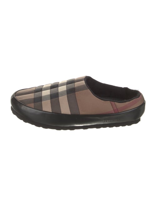 Burberry Nylon Plaid Print Slippers