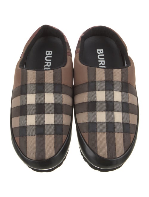 Burberry Nylon Plaid Print Slippers