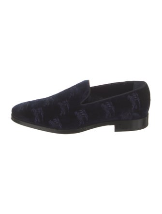 Burberry Velvet Printed Loafers