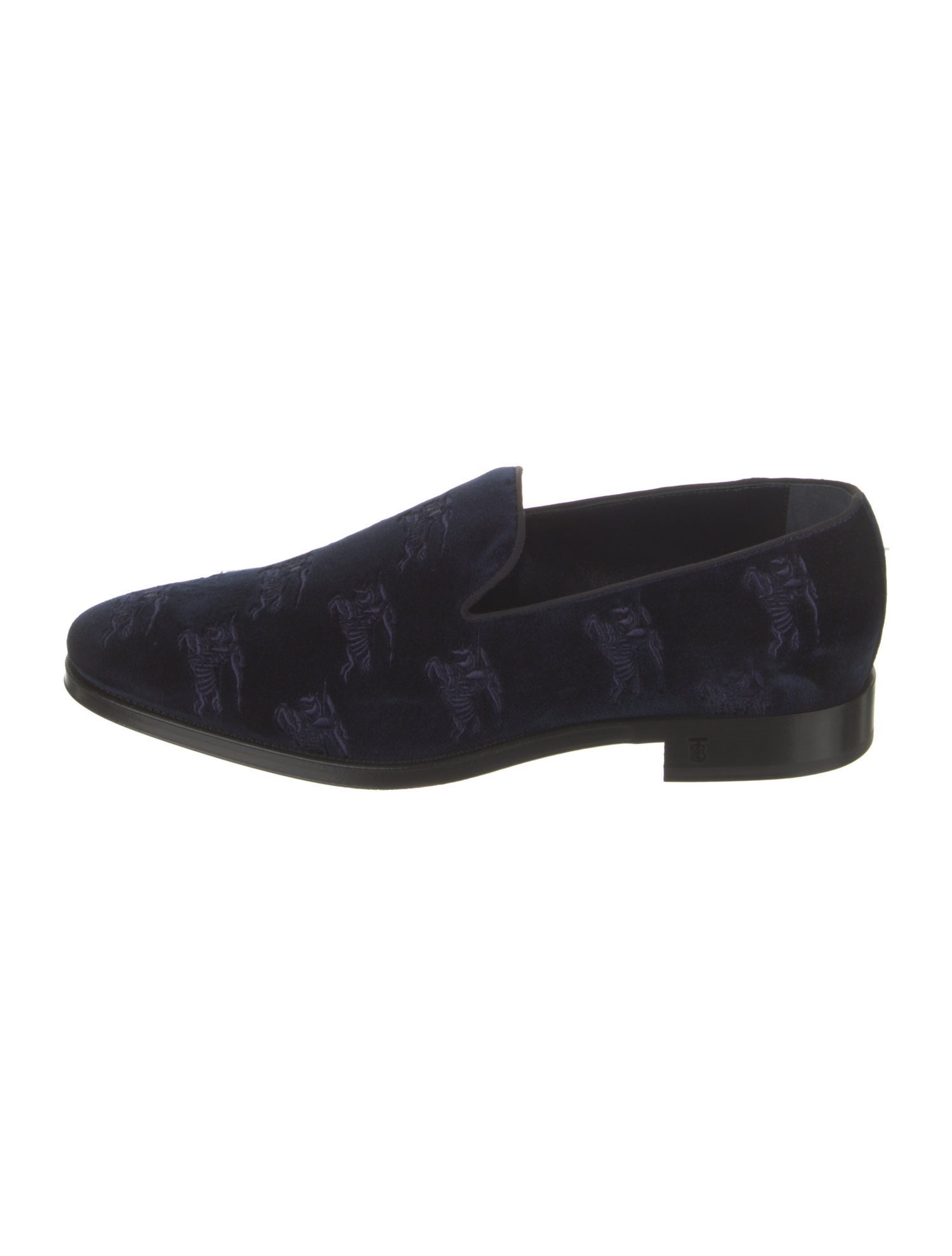 Burberry Velvet Patterned Loafers