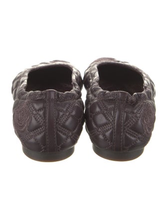 Burberry Leather Printed Ballet Flats