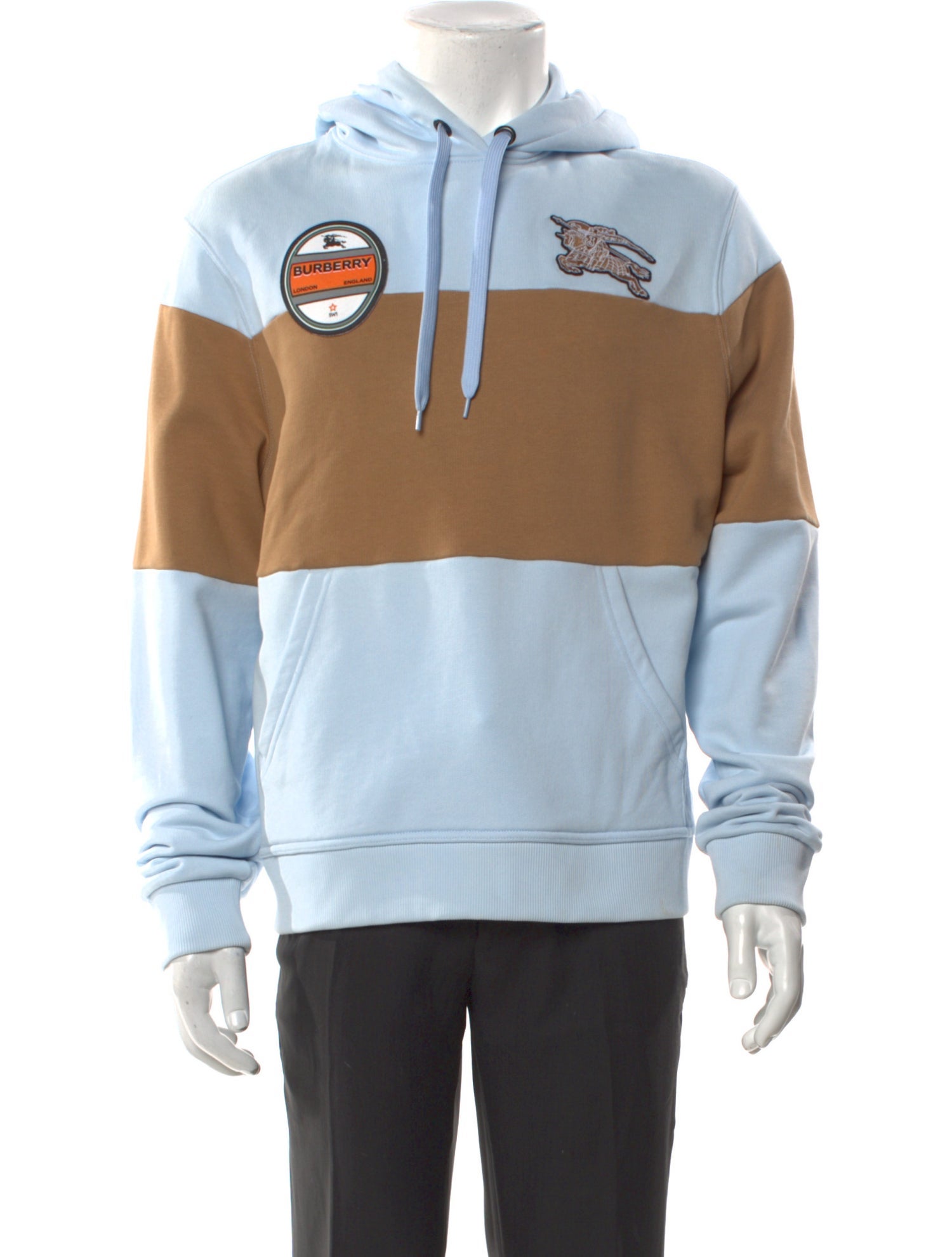 Burberry Colorblock Pattern Crew Neck Hoodie