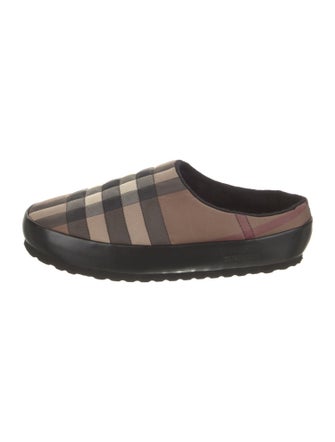 Burberry Nylon Plaid Print Slippers