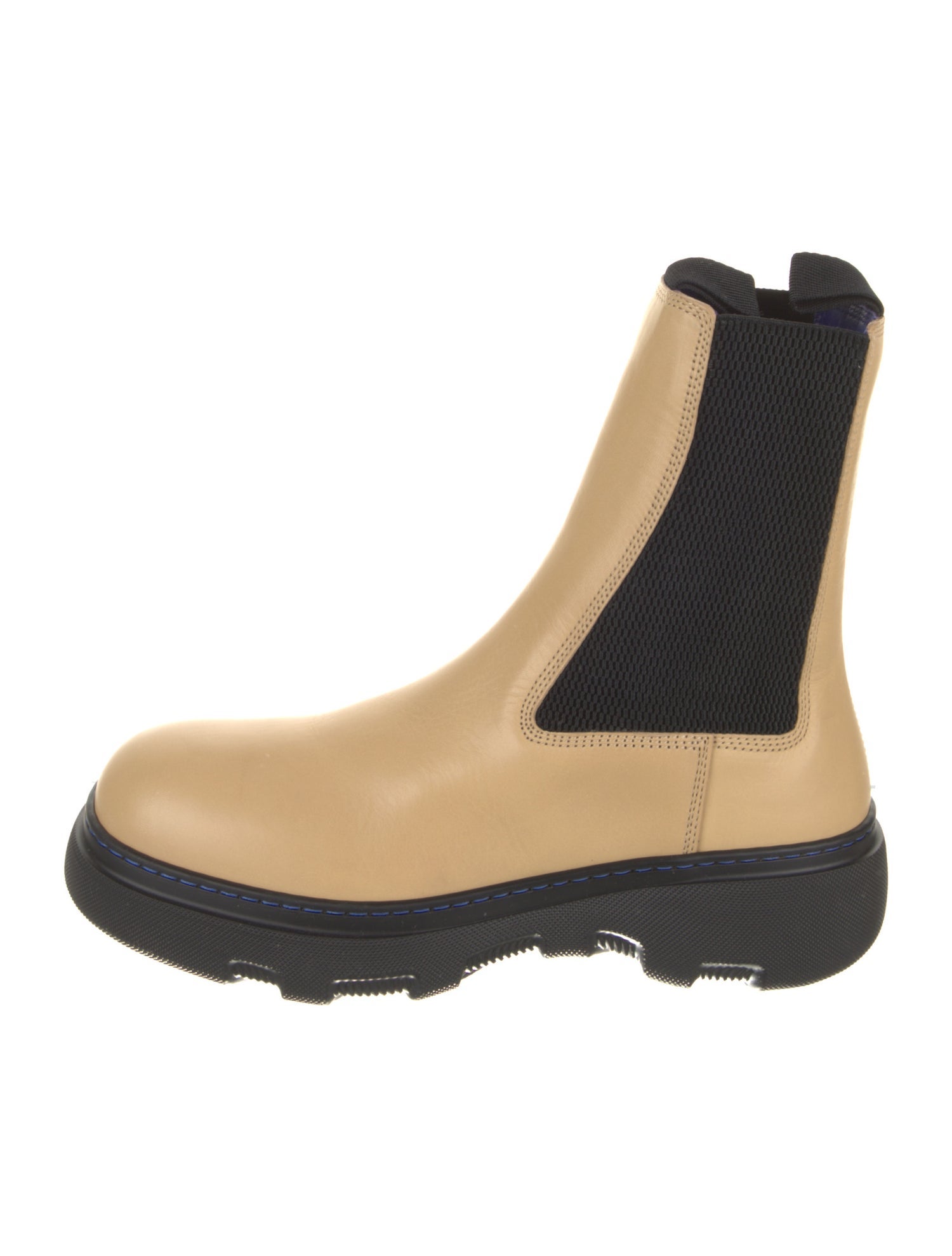 Burberry Leather Colorblock Pattern Chelsea Boots