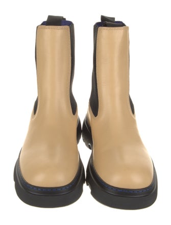 Burberry Leather Colorblock Pattern Chelsea Boots