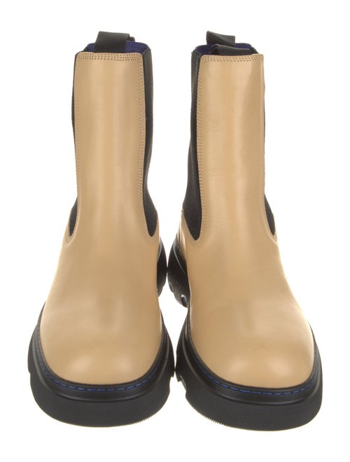 Burberry Leather Colorblock Pattern Chelsea Boots