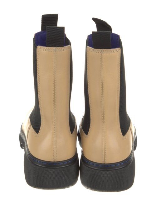 Burberry Leather Colorblock Pattern Chelsea Boots