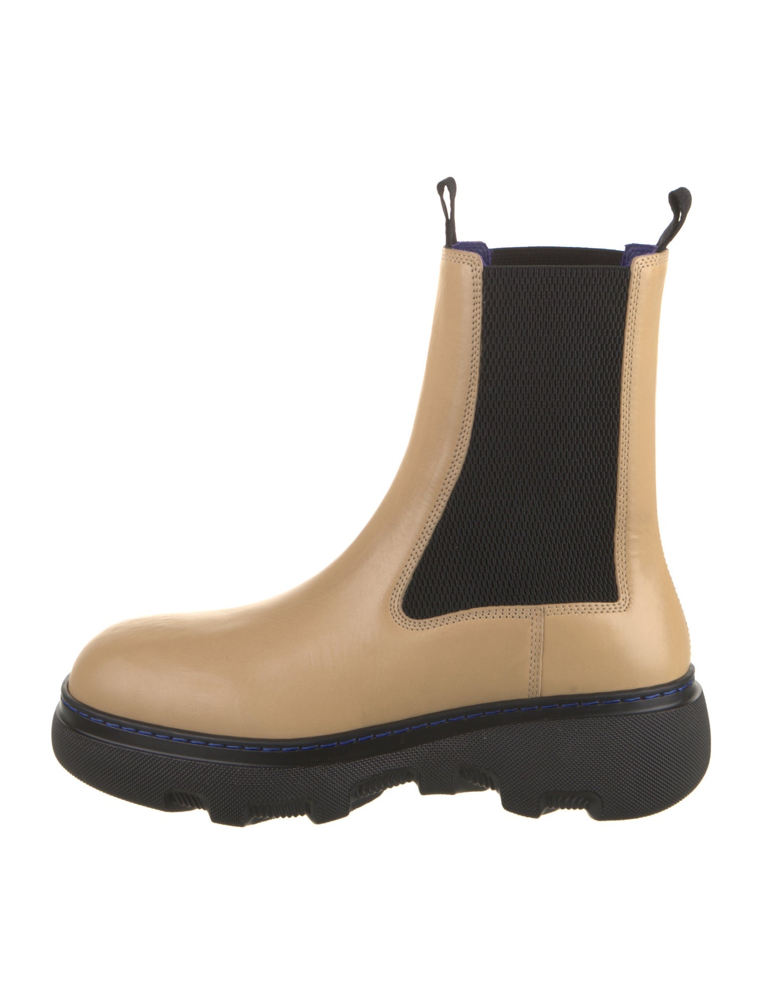 Burberry Leather Colorblock Pattern Chelsea Boots