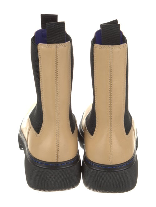 Burberry Leather Colorblock Pattern Chelsea Boots