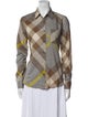 Burberry Printed Long Sleeve Button-Up Top