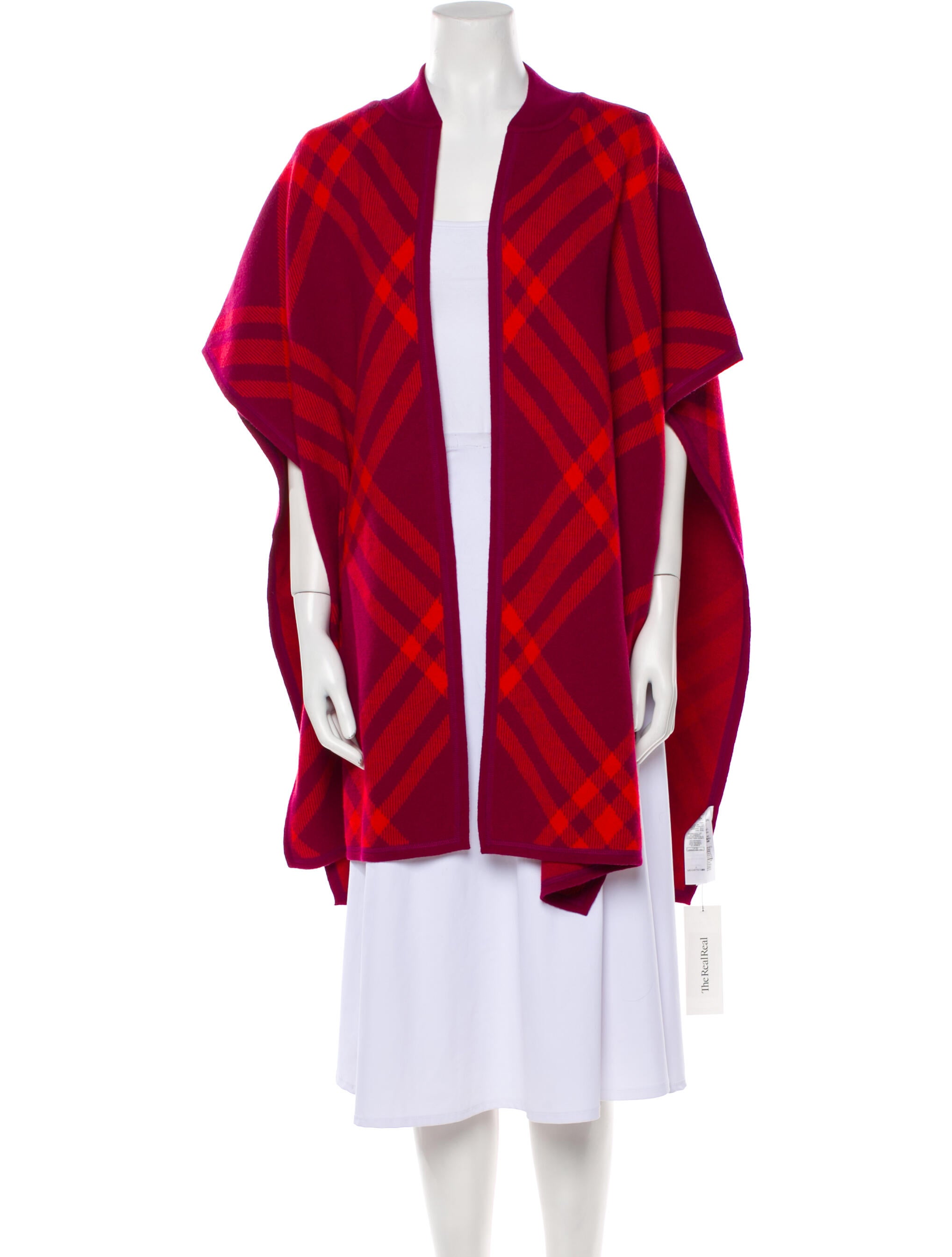 Burberry Wool Plaid Print Shawl w/ Tags