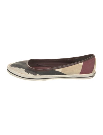 Burberry Canvas Printed Ballet Flats