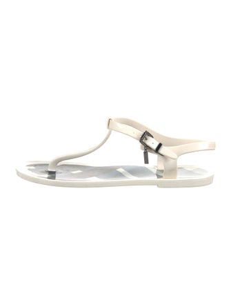 Burberry Rubber T-Strap Sandals