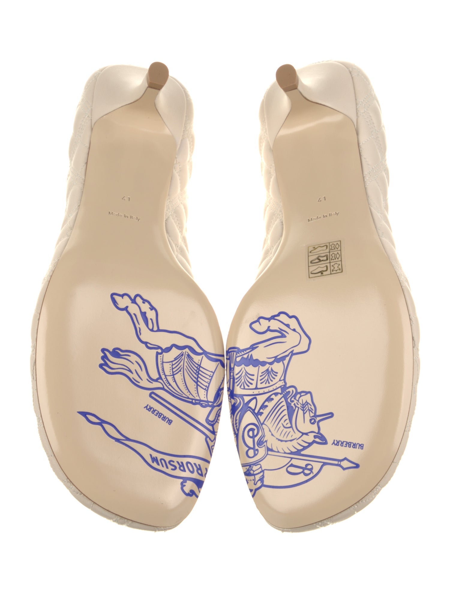 Burberry Leather Embroidered Accent Pumps