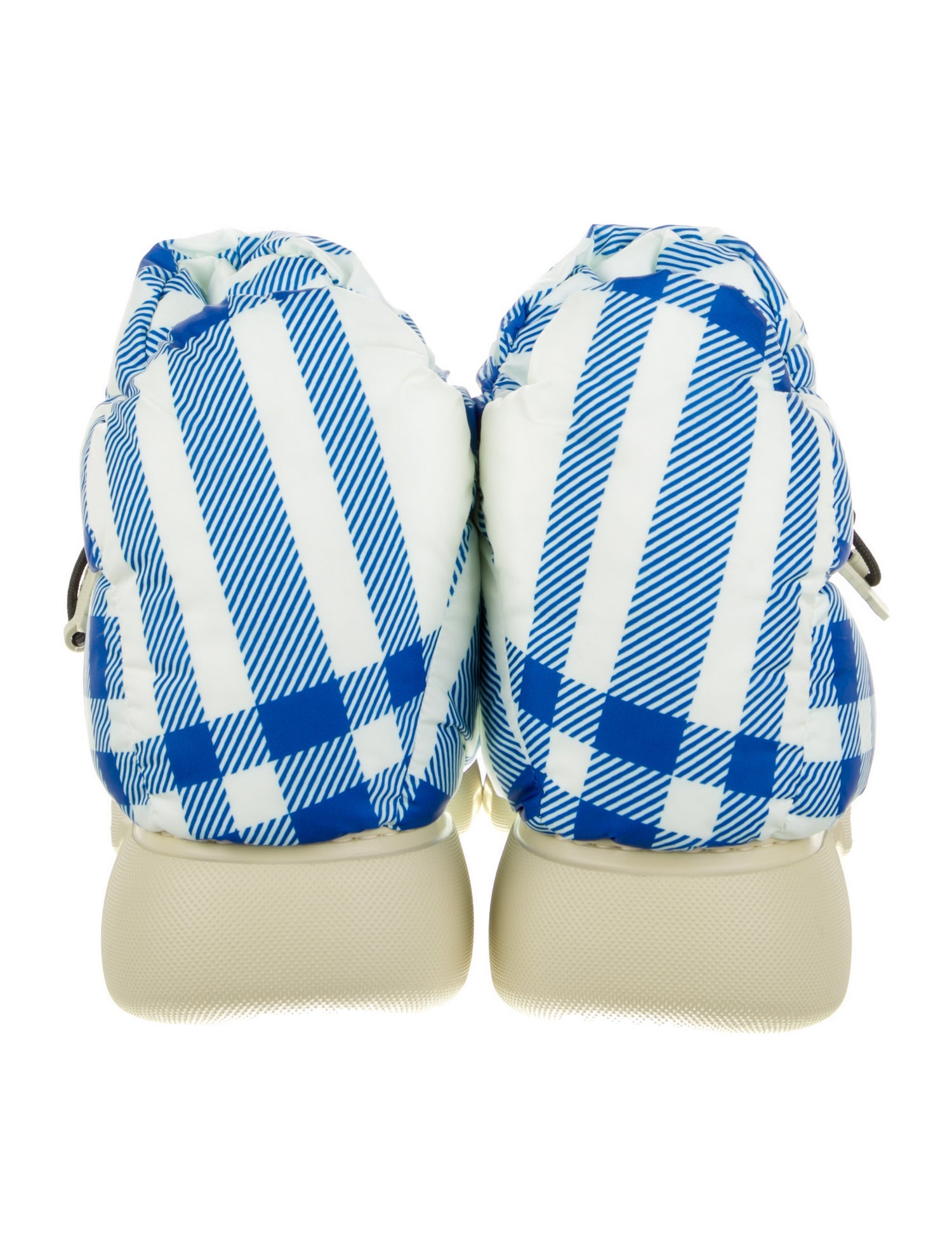 Burberry Nylon Plaid Print Boots