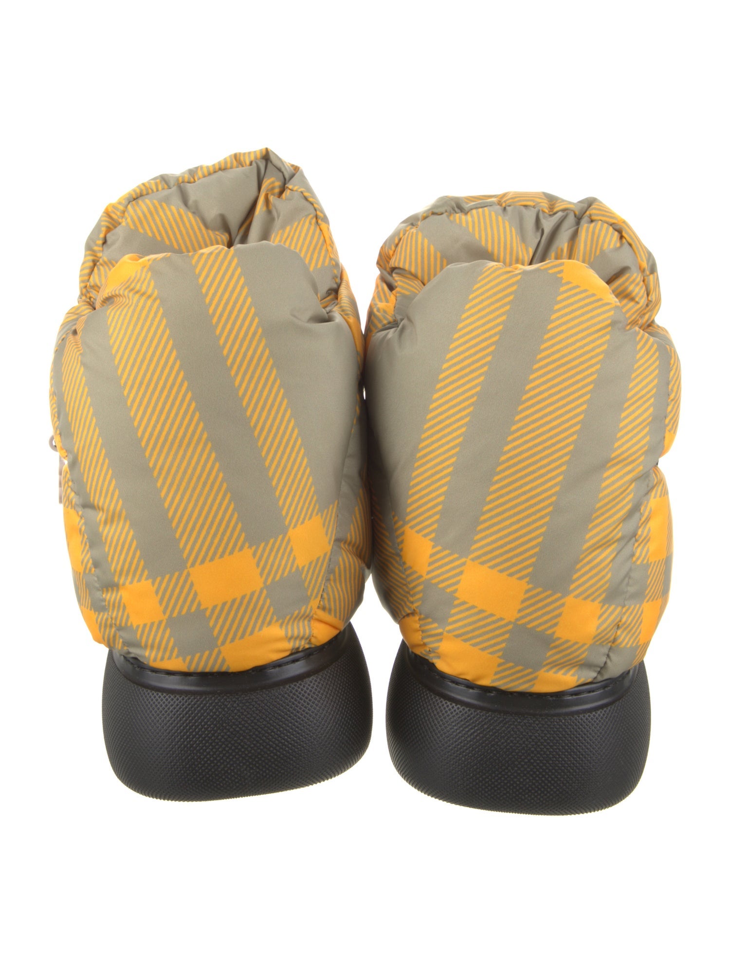 Burberry Nylon Plaid Print Boots