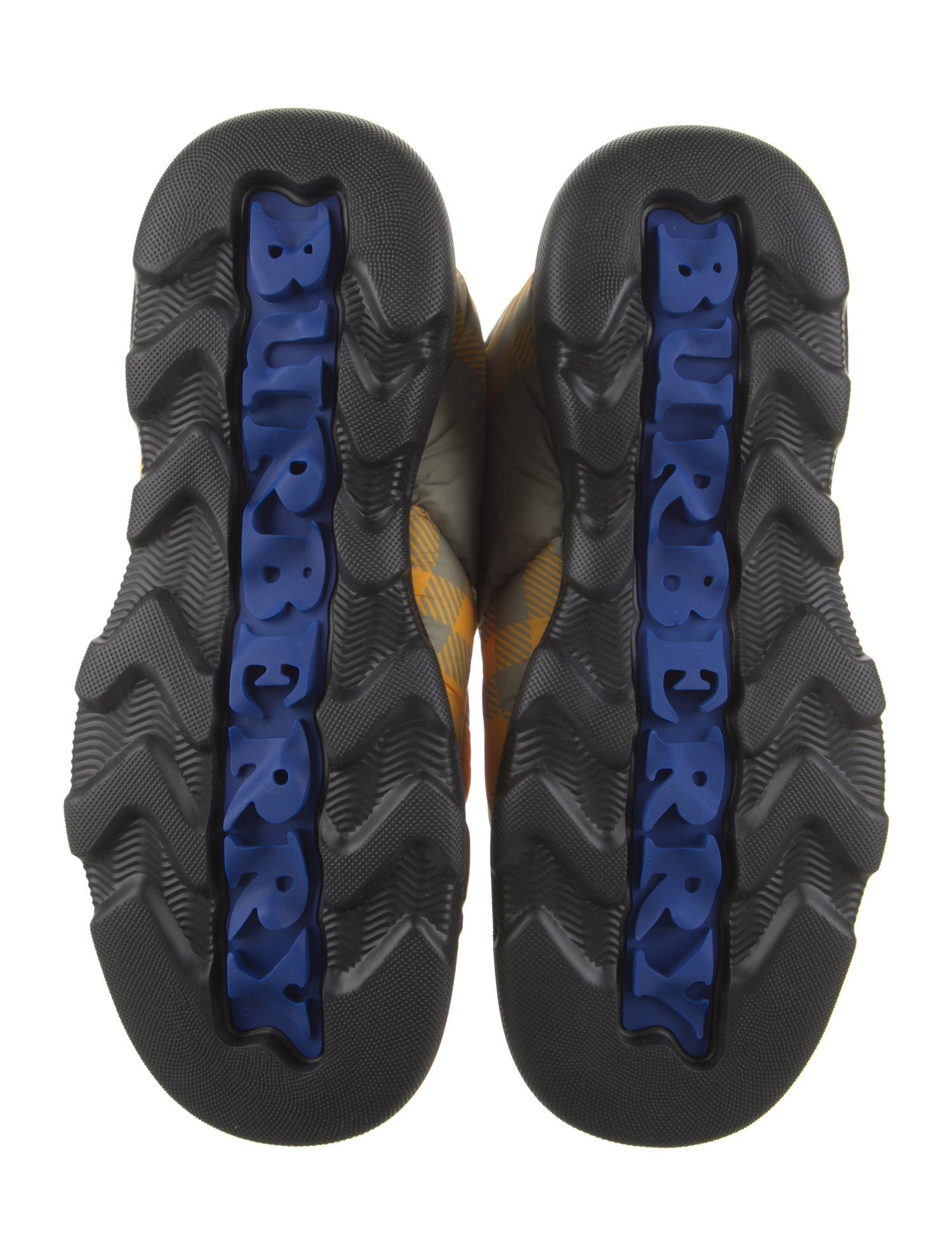 Burberry Nylon Plaid Print Boots