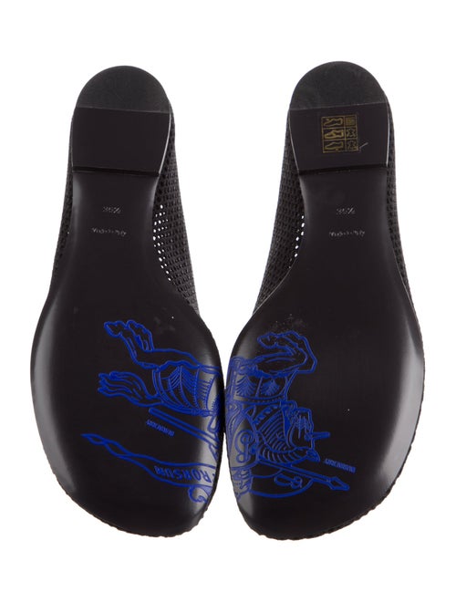 Burberry Mesh Leather Trim Embellishment Ballet Flats