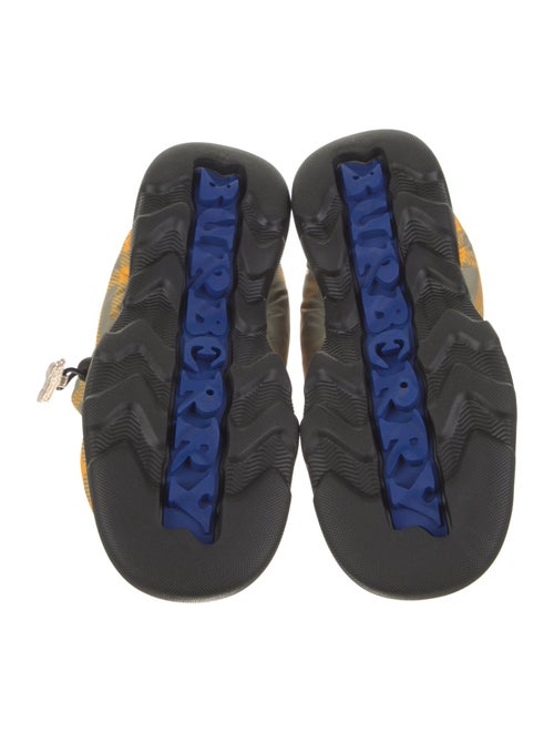 Burberry Nylon Plaid Print Boots