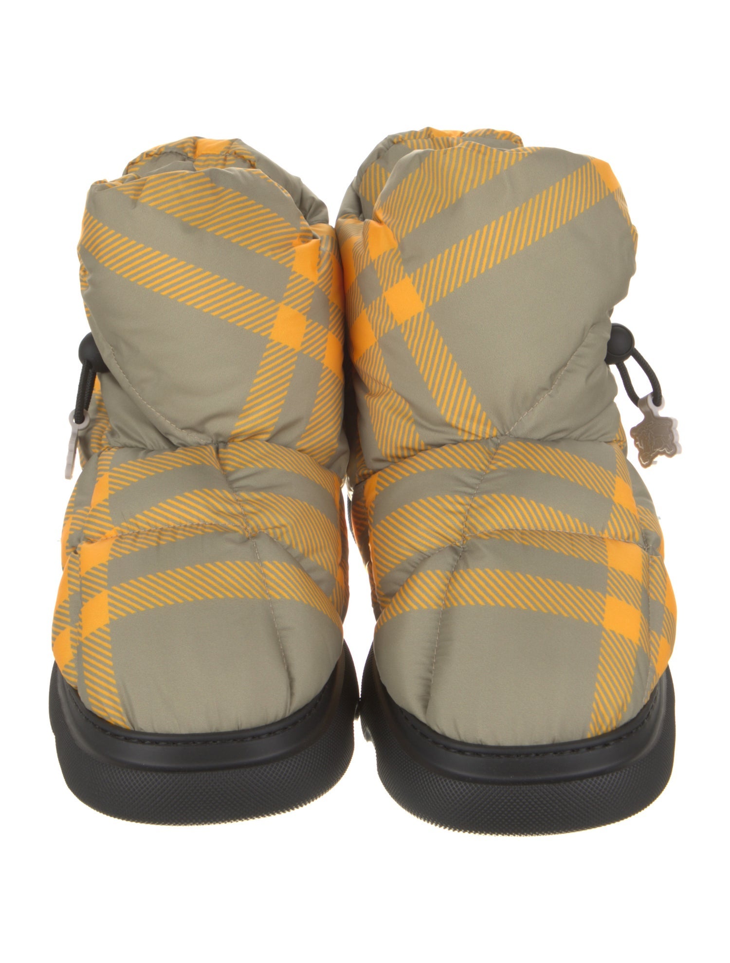 Burberry Nylon Plaid Print Boots
