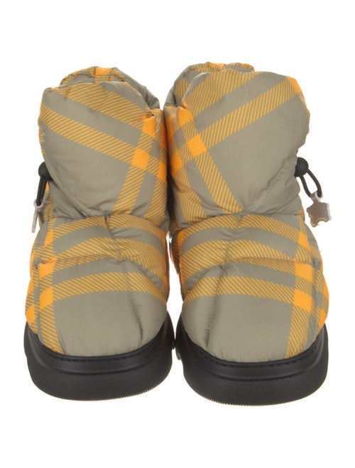 Burberry Nylon Plaid Print Boots