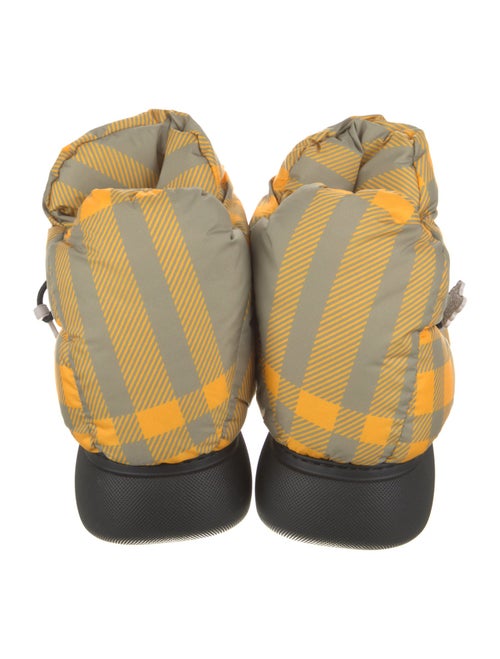 Burberry Nylon Plaid Print Boots