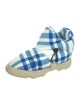 Burberry Nylon Plaid Print Boots