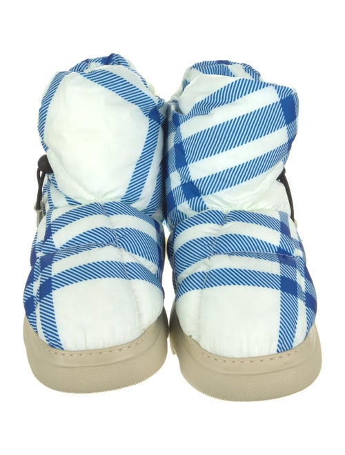 Burberry Nylon Plaid Print Boots