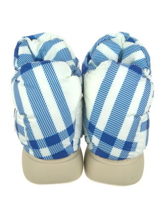 Burberry Nylon Plaid Print Boots