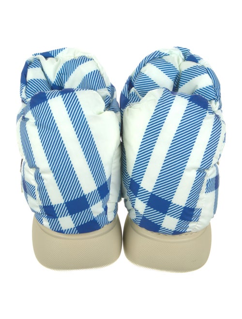 Burberry Nylon Plaid Print Boots