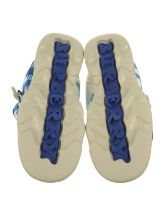 Burberry Nylon Plaid Print Boots